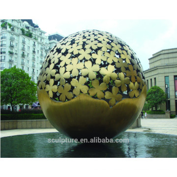 Grandes Artes Modernas Escultura de esfera de acero inoxidable para decoración de jardín